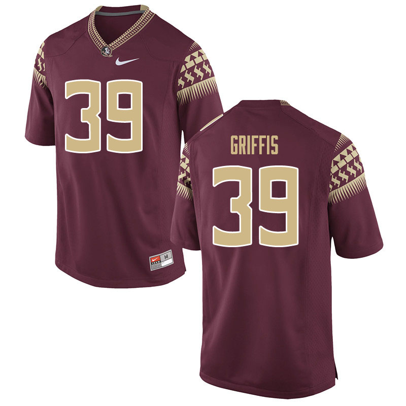 Men #39 Josh Griffis Florida State Seminoles College Football Jerseys Sale-Garnet